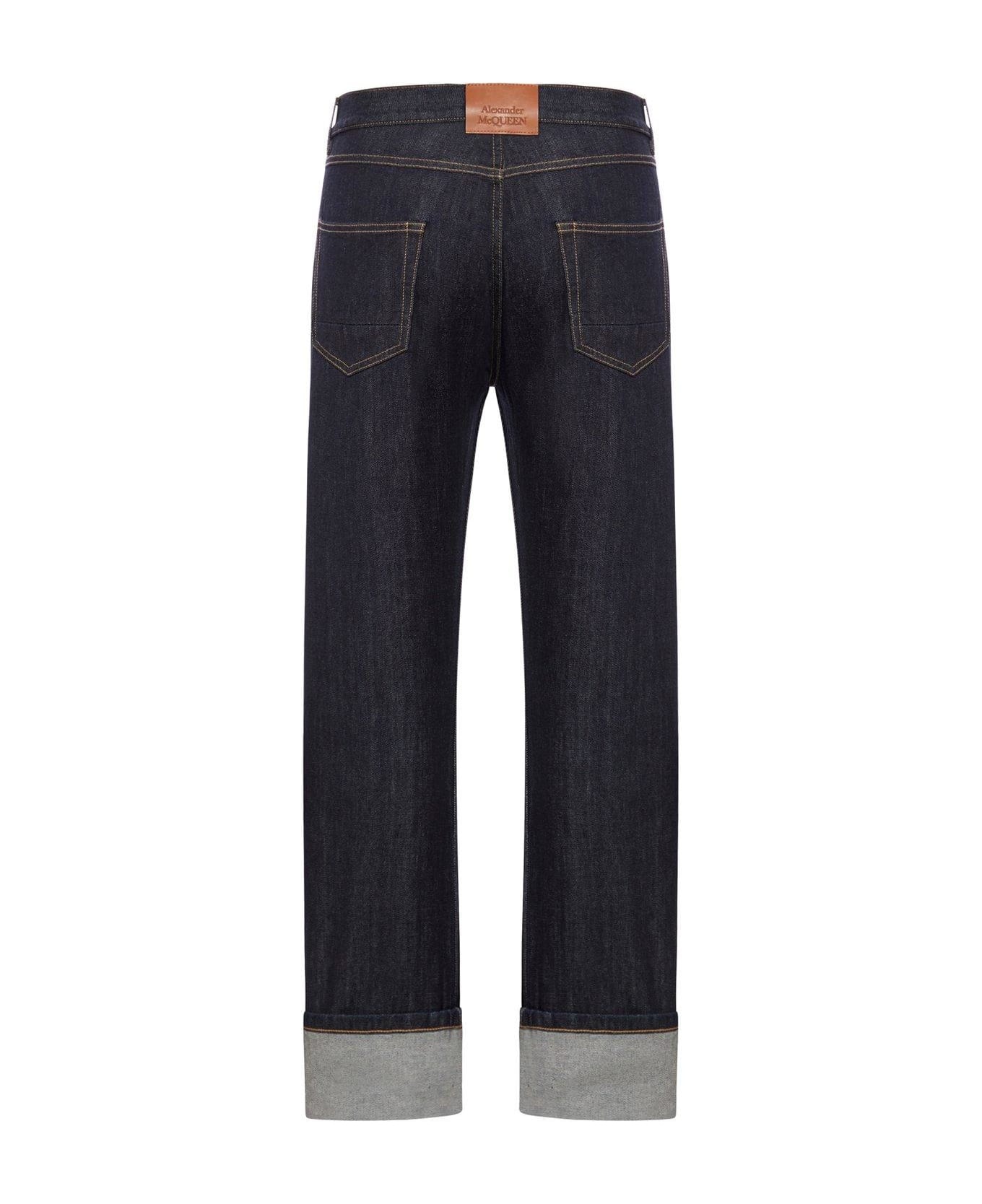 Straight-leg Turn-up Hem Jeans - 2