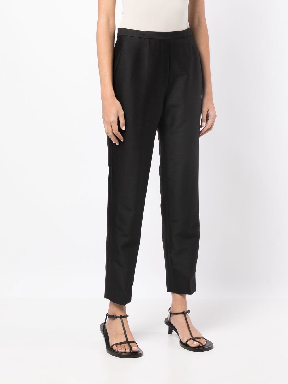 satin-finish two-pocket slim-cut trousers - 3