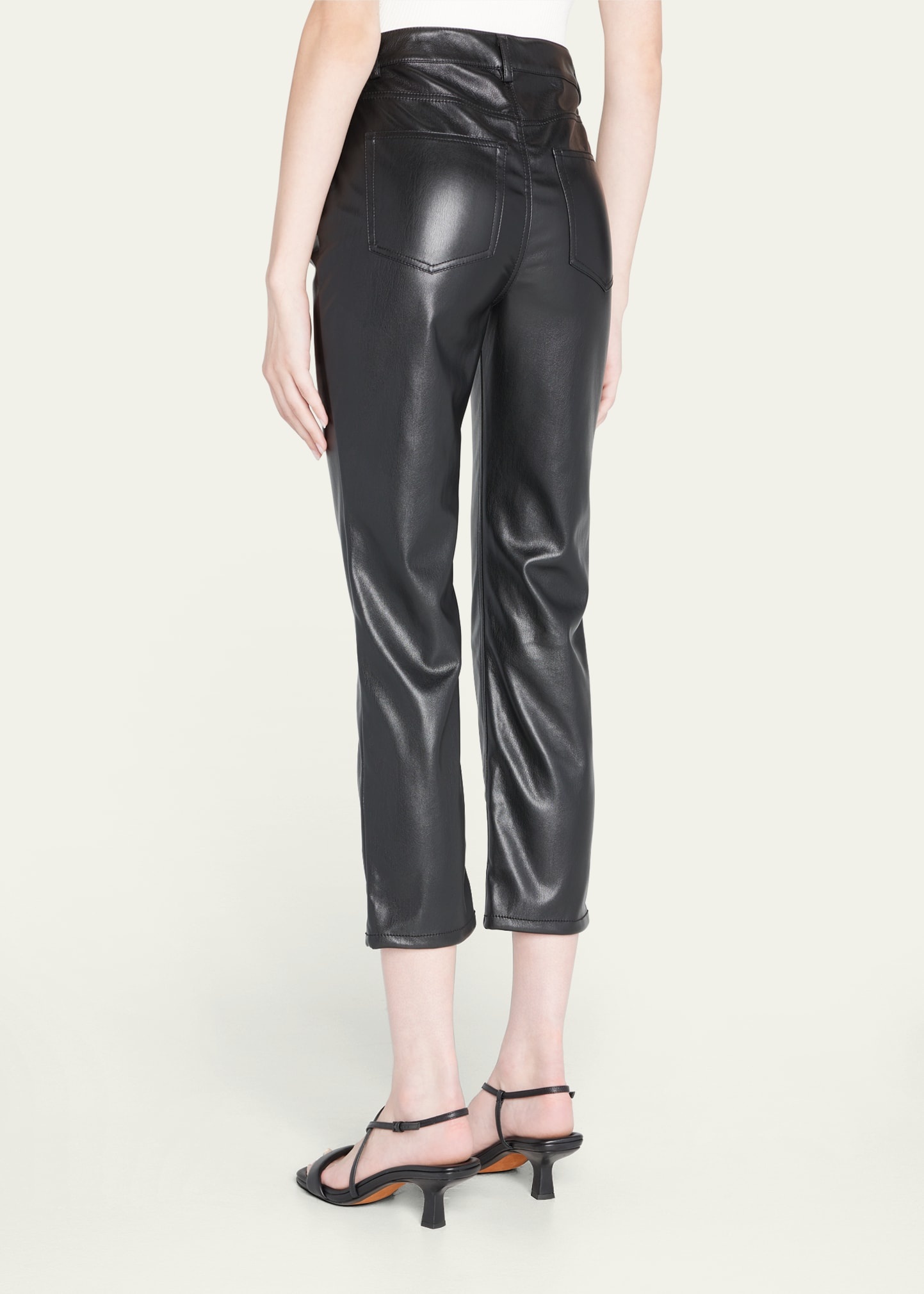 River High-Rise Vegan Leather Stretch Pants - 3