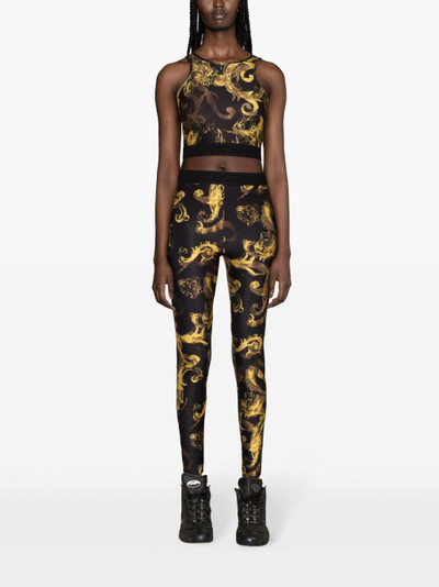 VERSACE JEANS COUTURE baroque-print elasticated leggings outlook