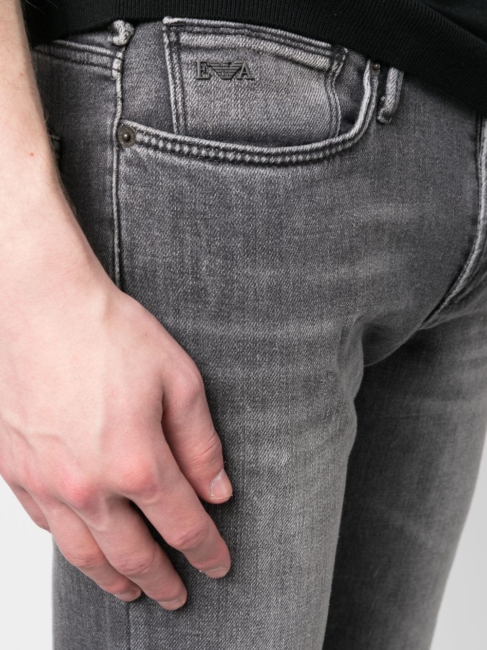 slim-cut faded jeans - 5