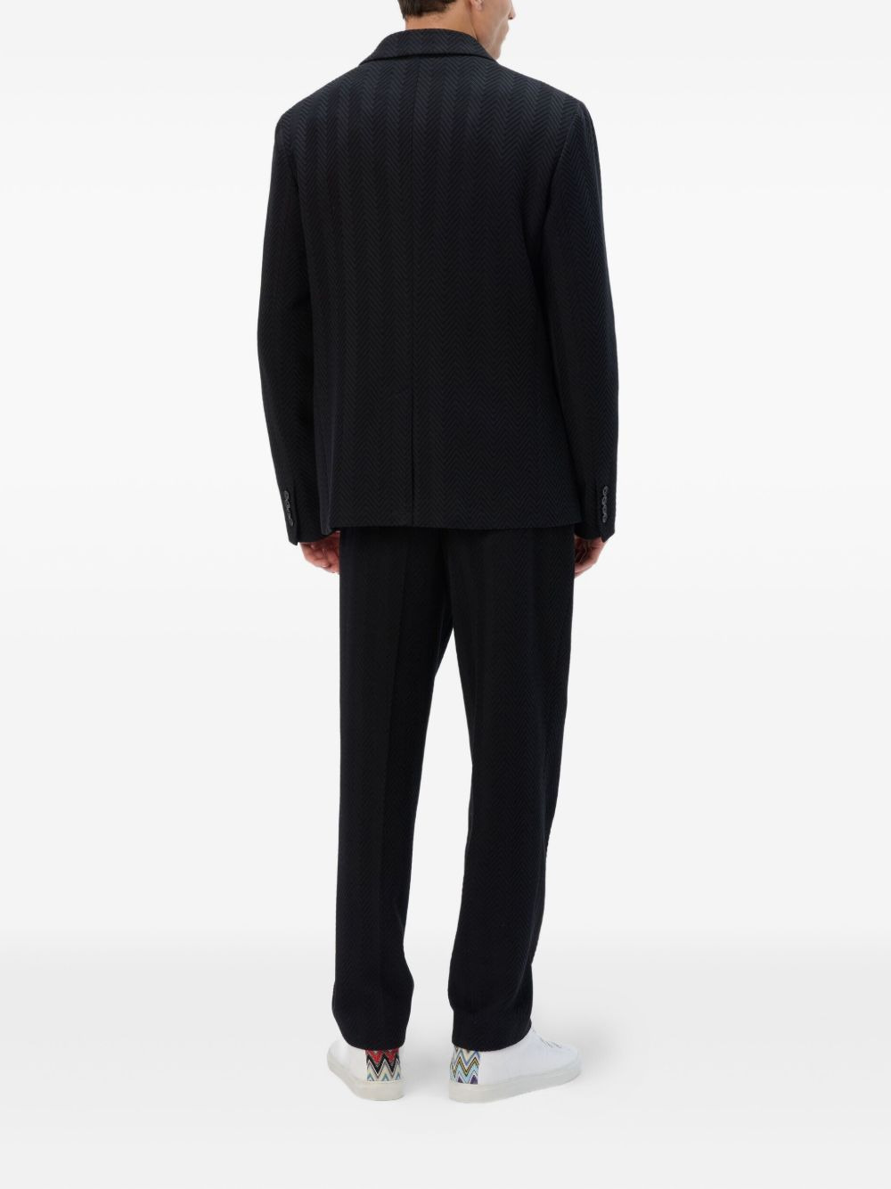 herringbone-patterned trousers - 3