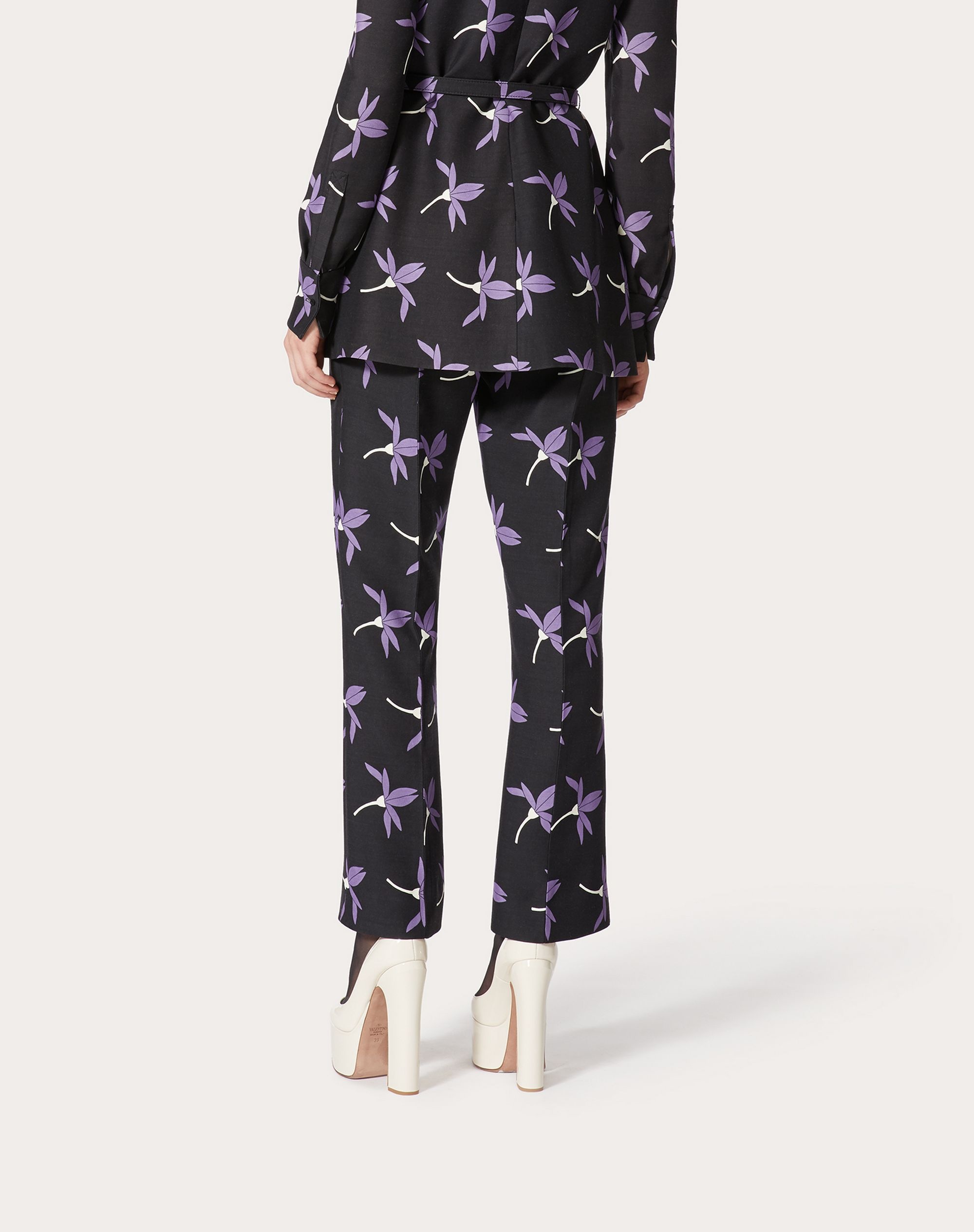 PRINTED CREPE COUTURE PANTS - 4