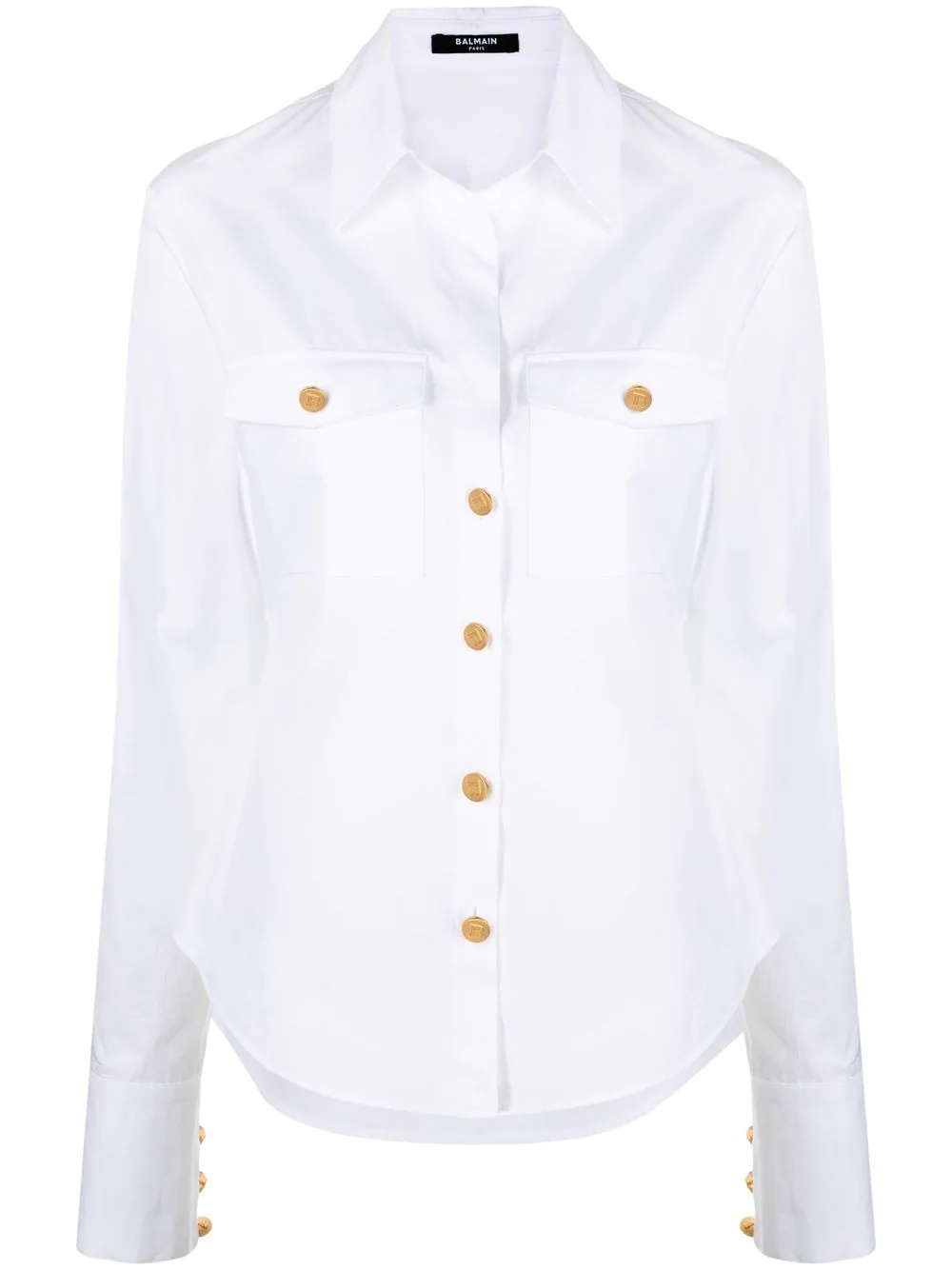 button-detailed long-sleeved shirt - 1