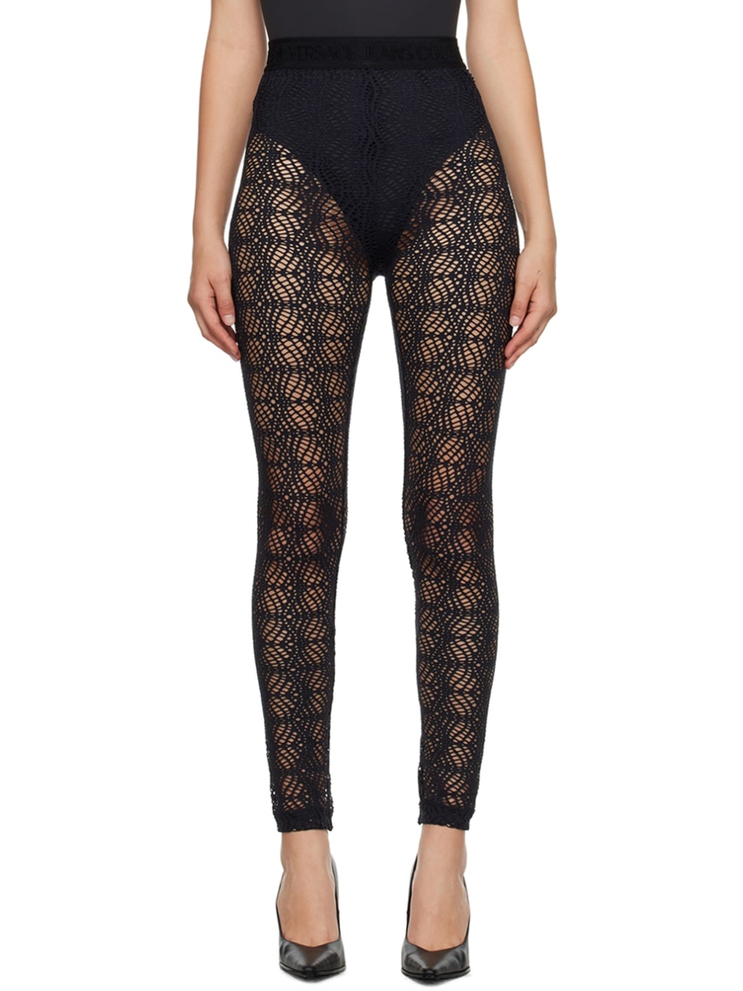 VERSACE JEANS COUTURE, Black Women's Leggings