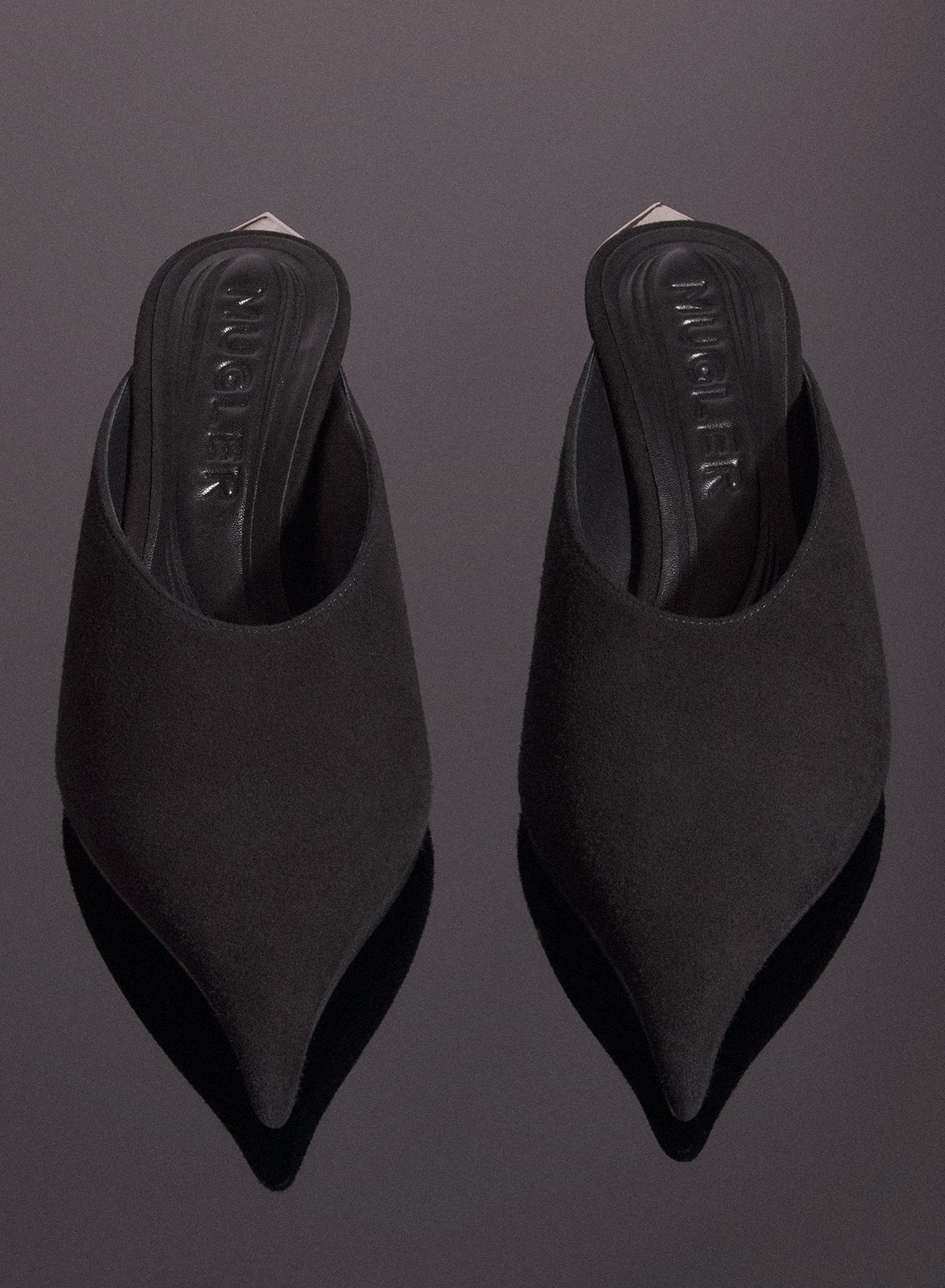 black suede fang 55 mules - 5
