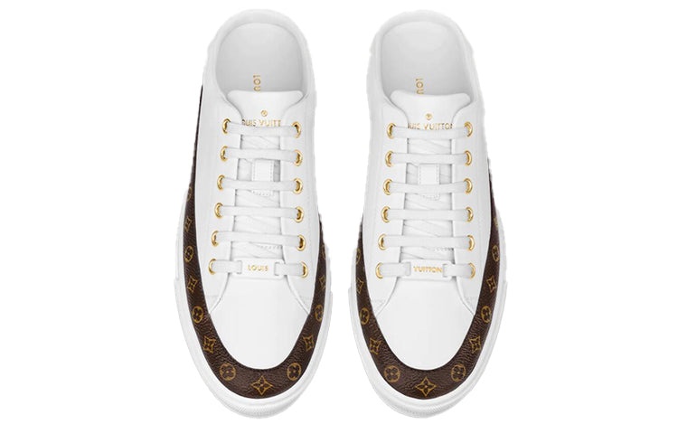 (WMNS) LOUIS VUITTON Stellar Mules 'White Brown' 1A8NEB - 3