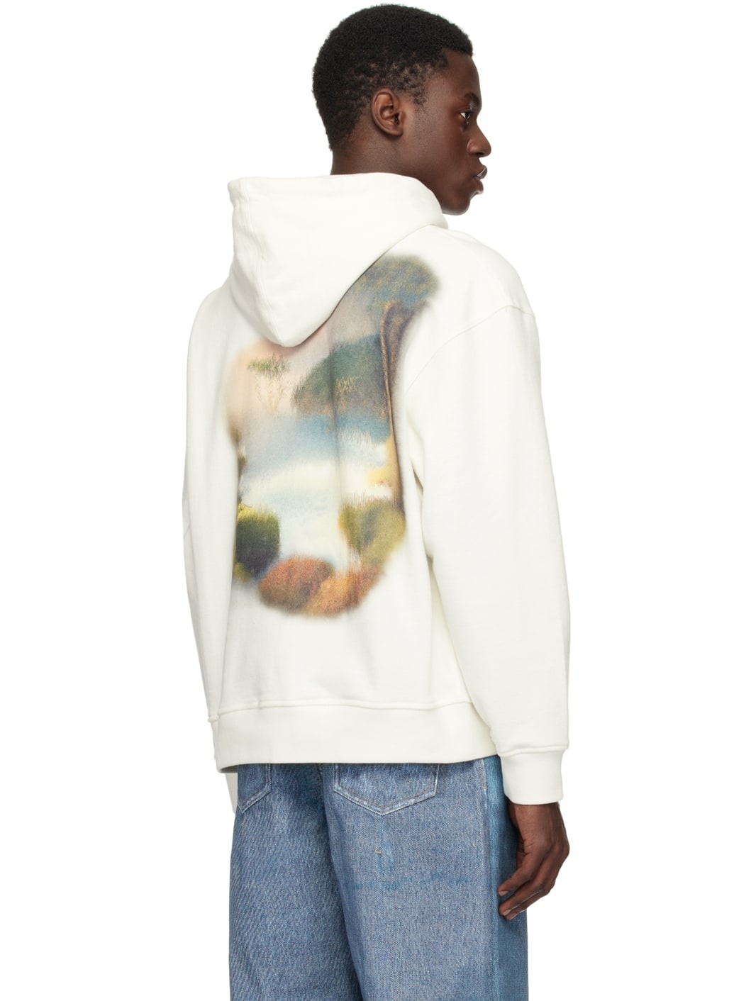 White Printed Hoodie - 3