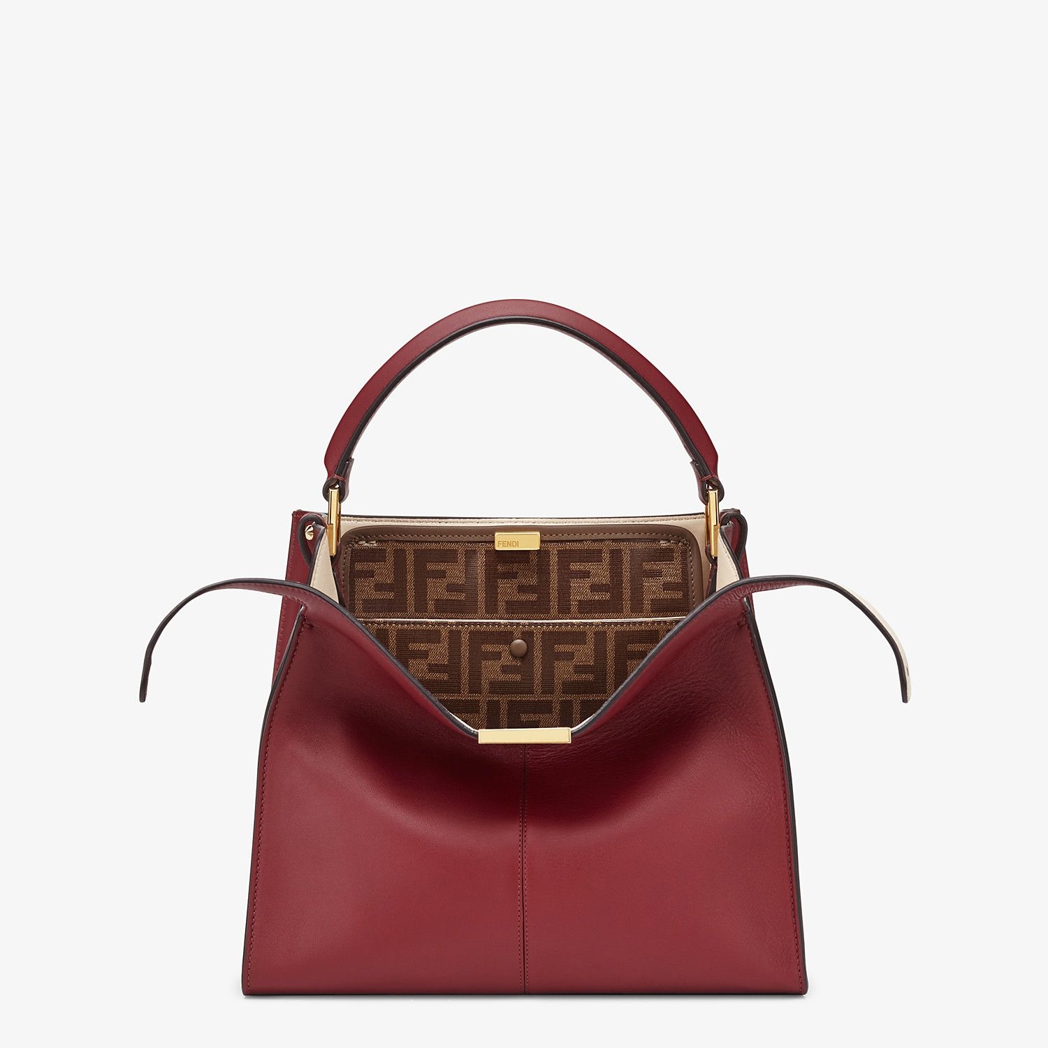 Burgundy leather bag - 1