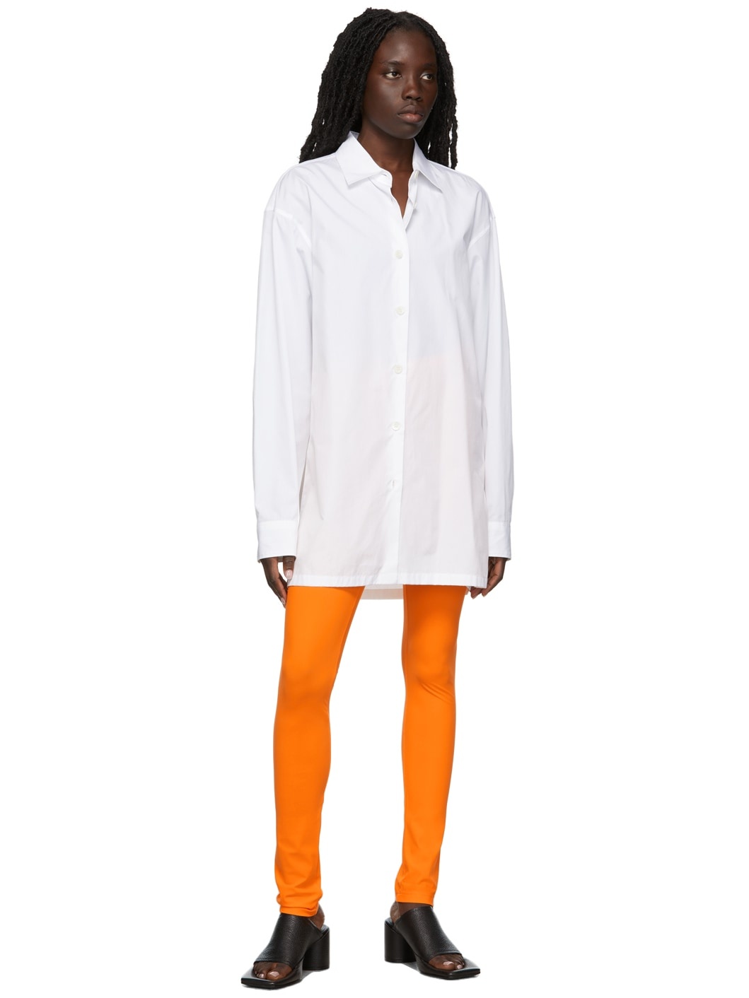 Orange Fitted Leggings - 4