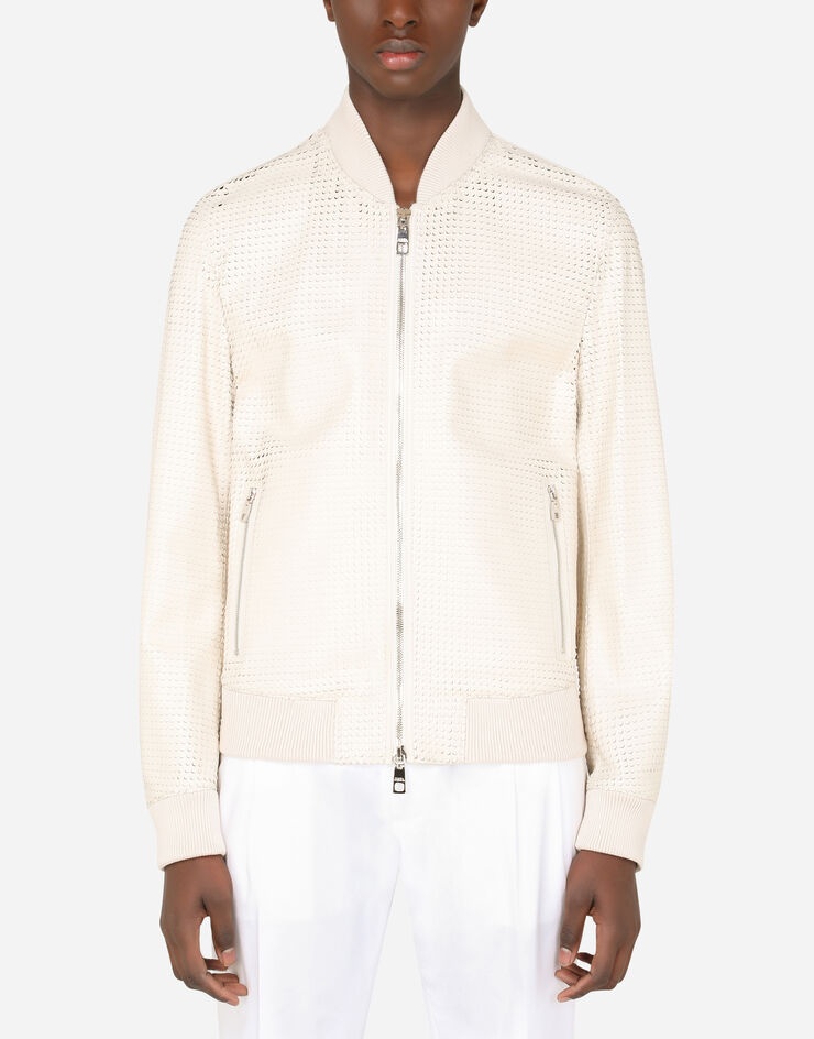 Perforated lambskin jacket - 1