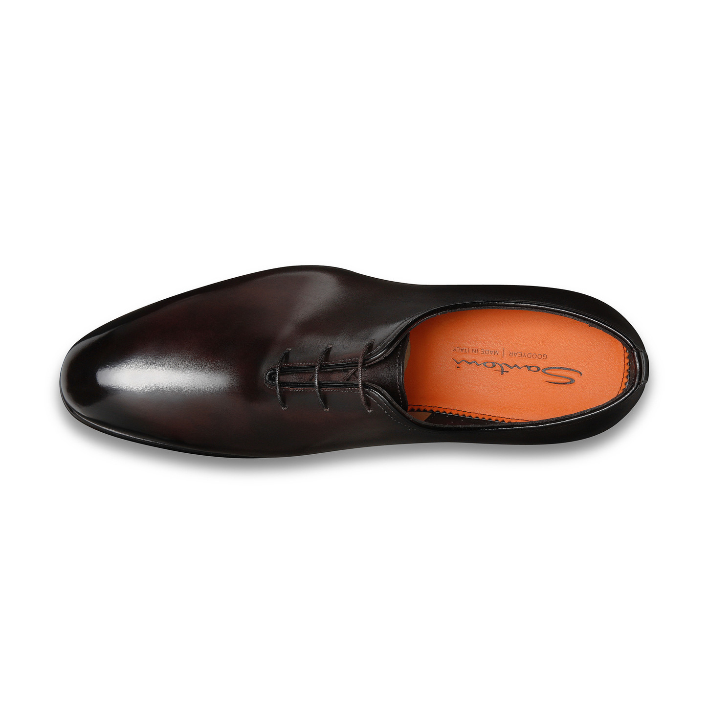 Men's polished brown leather Oxford shoe - 5