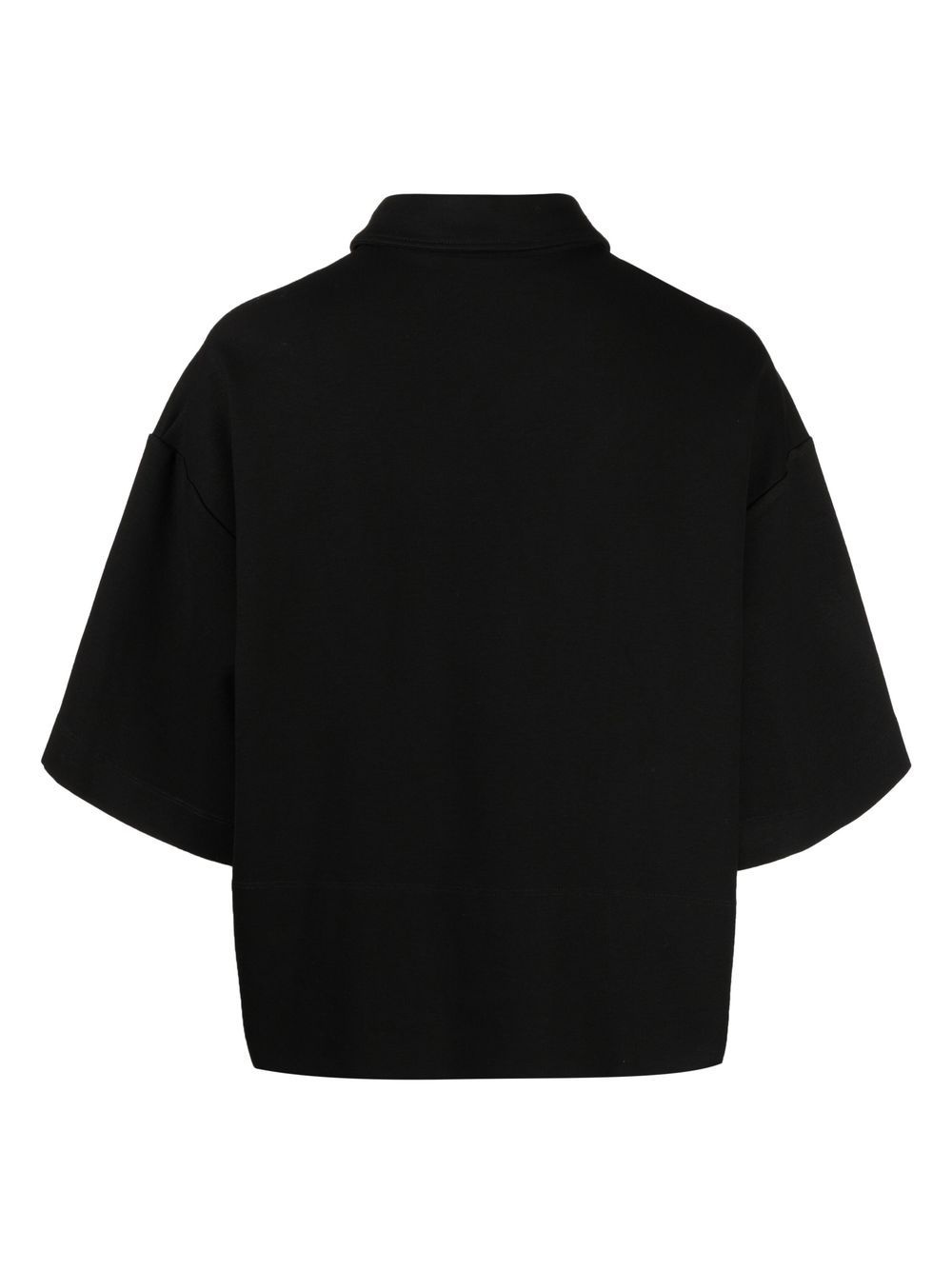 cropped short-sleeve polo top - 2
