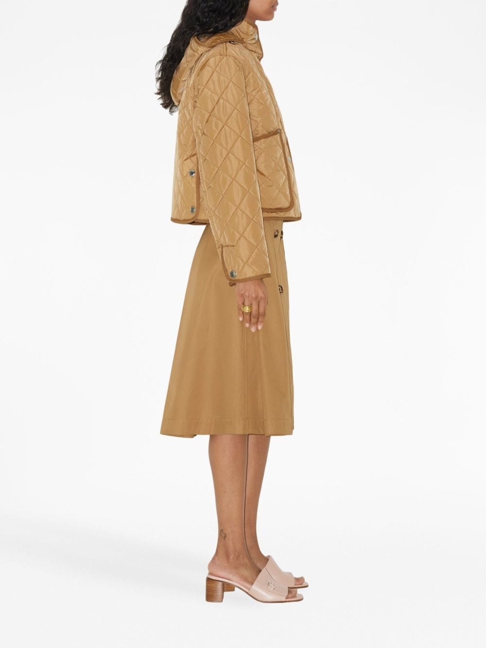 belted-waist flared skirt - 3