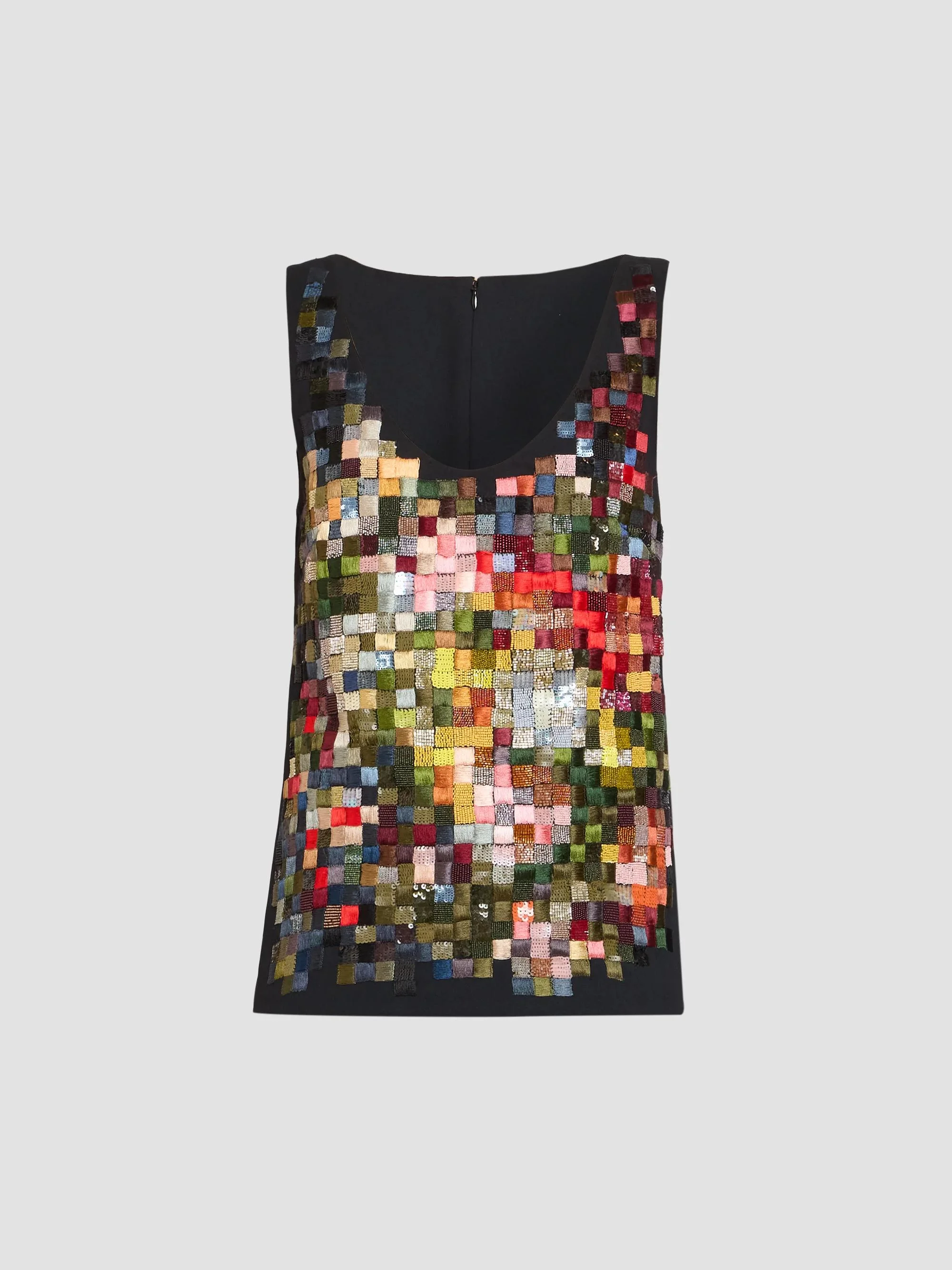 Women's Croppy Embellished Cashmere Top - Black - 1