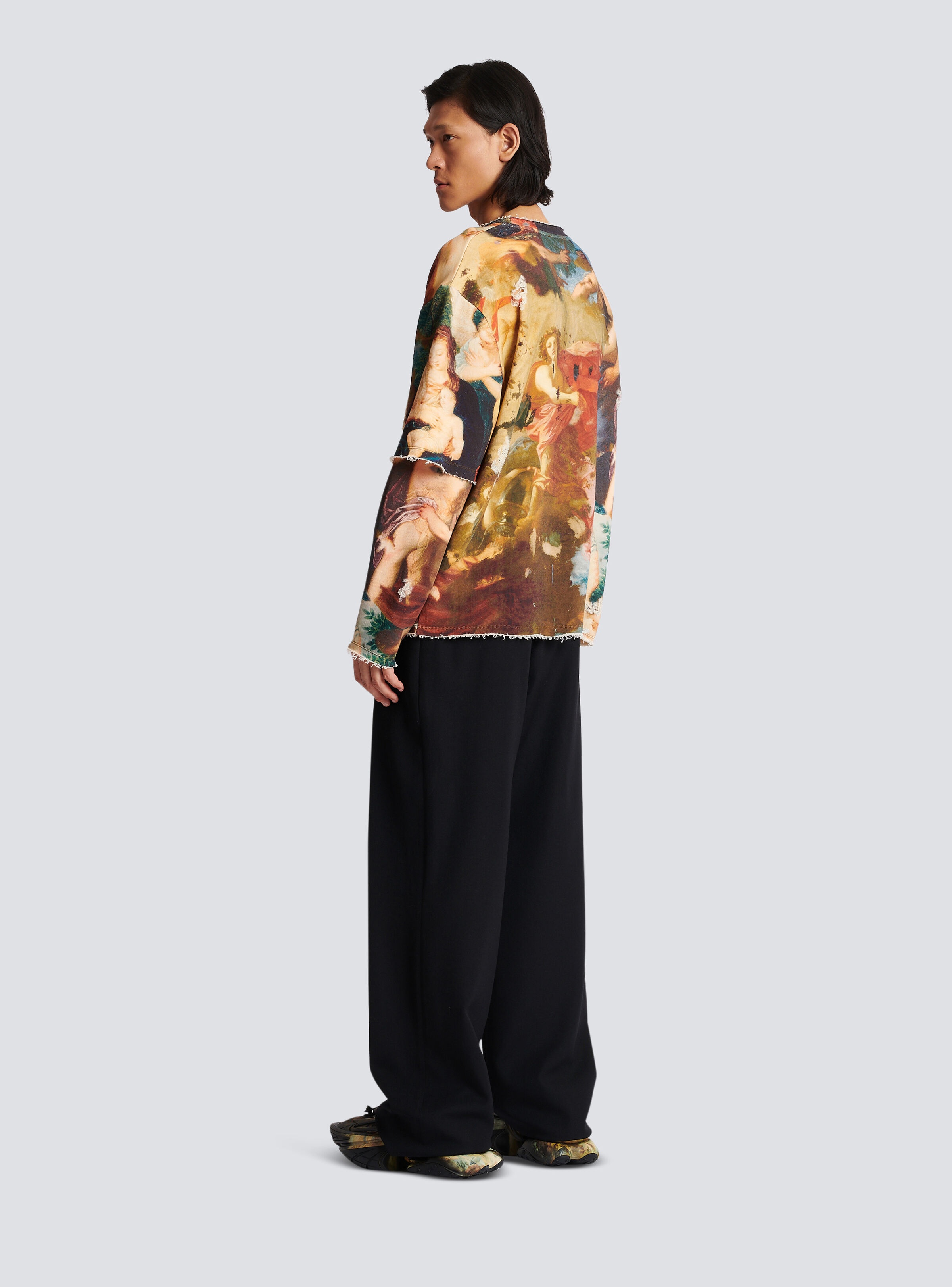 Sky print trompe-l'oeil sweatshirt - 4