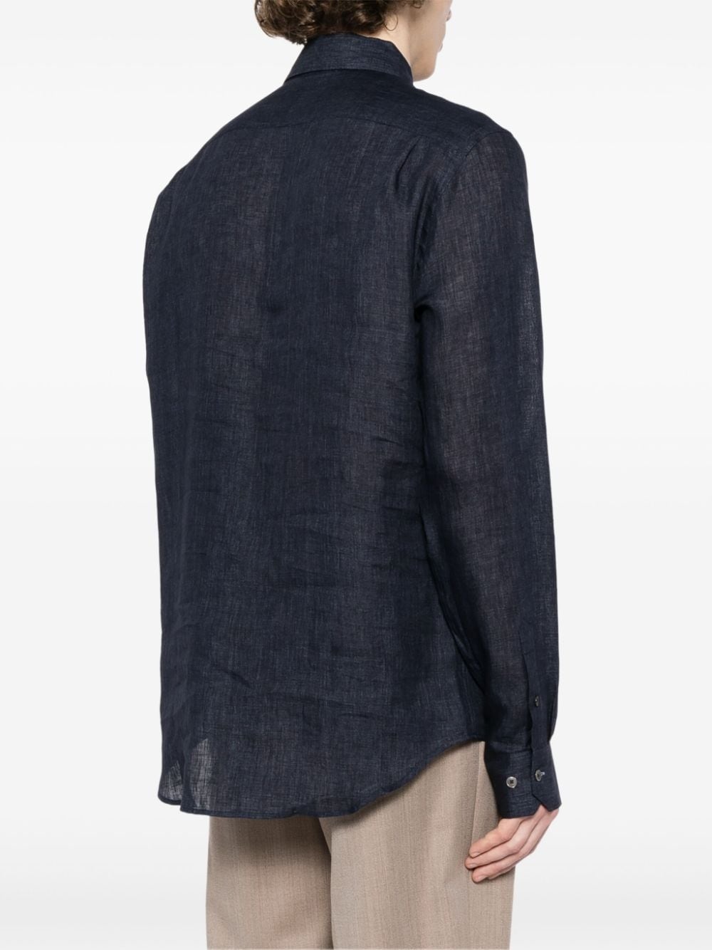 long-sleeve linen shirt - 4