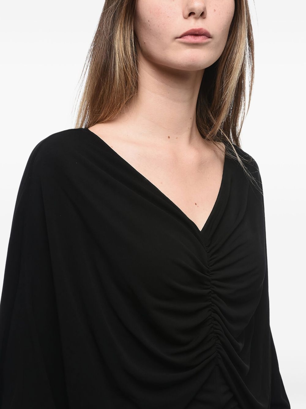 v-neck draped dress - 4