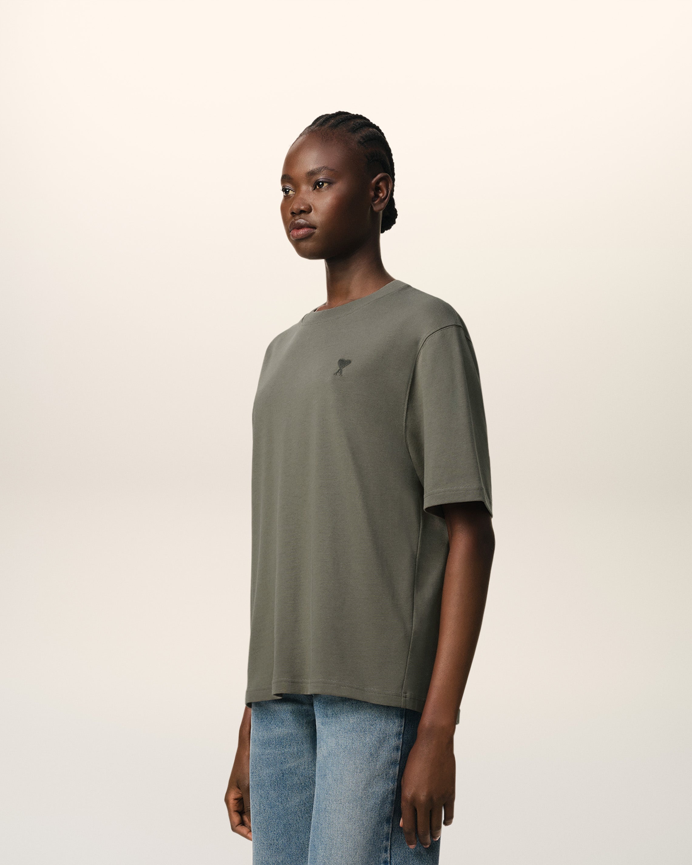 TAUPE COTTON TONAL AMI DE COEUR T-SHIRT - 6