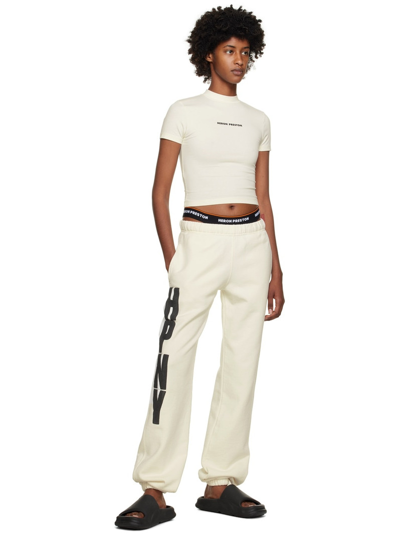 Heron Preston White 'HPNY' Lounge Pants outlook