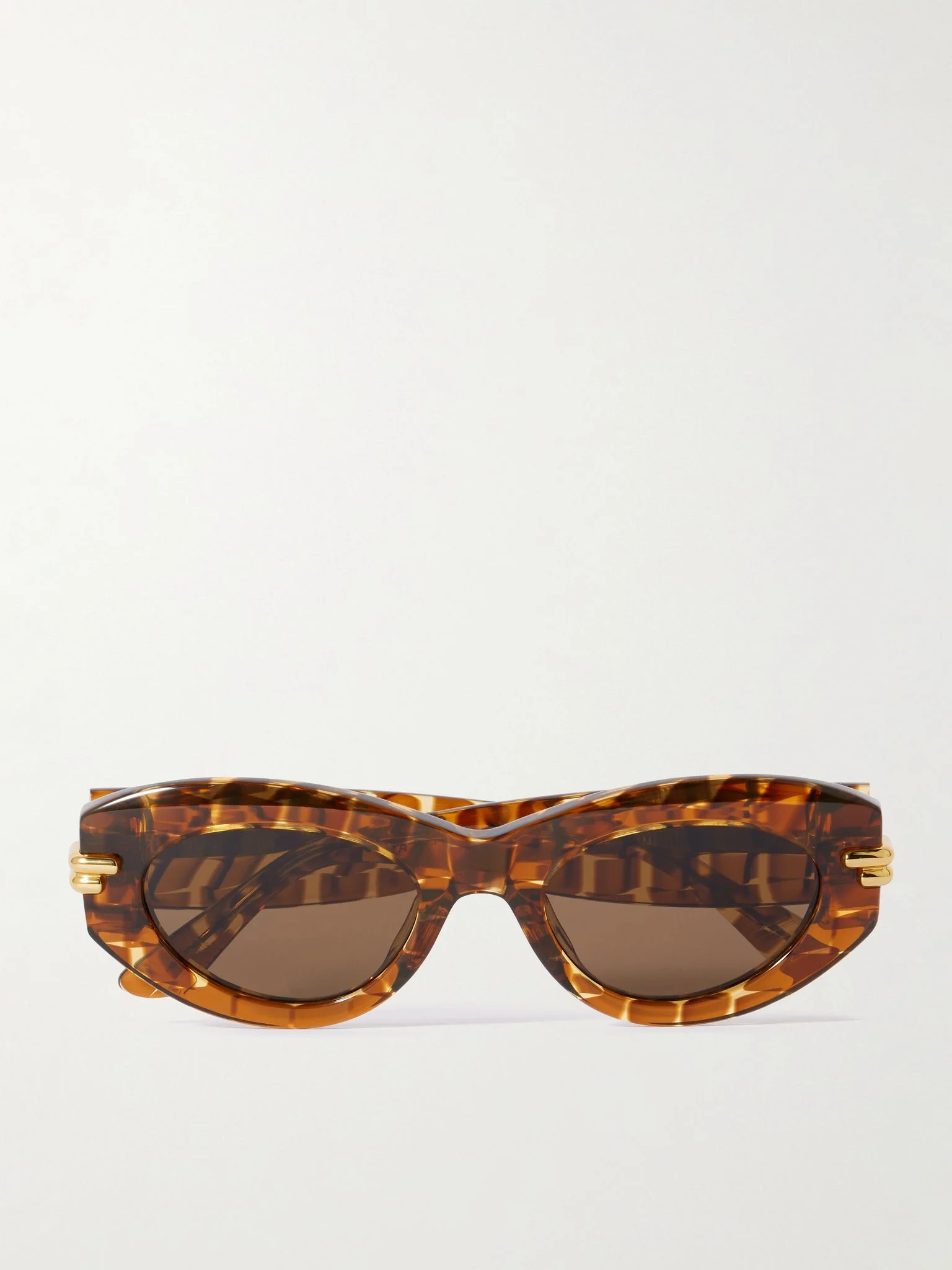 Oval-frame acetate tortoiseshell sunglasses Brown - 1