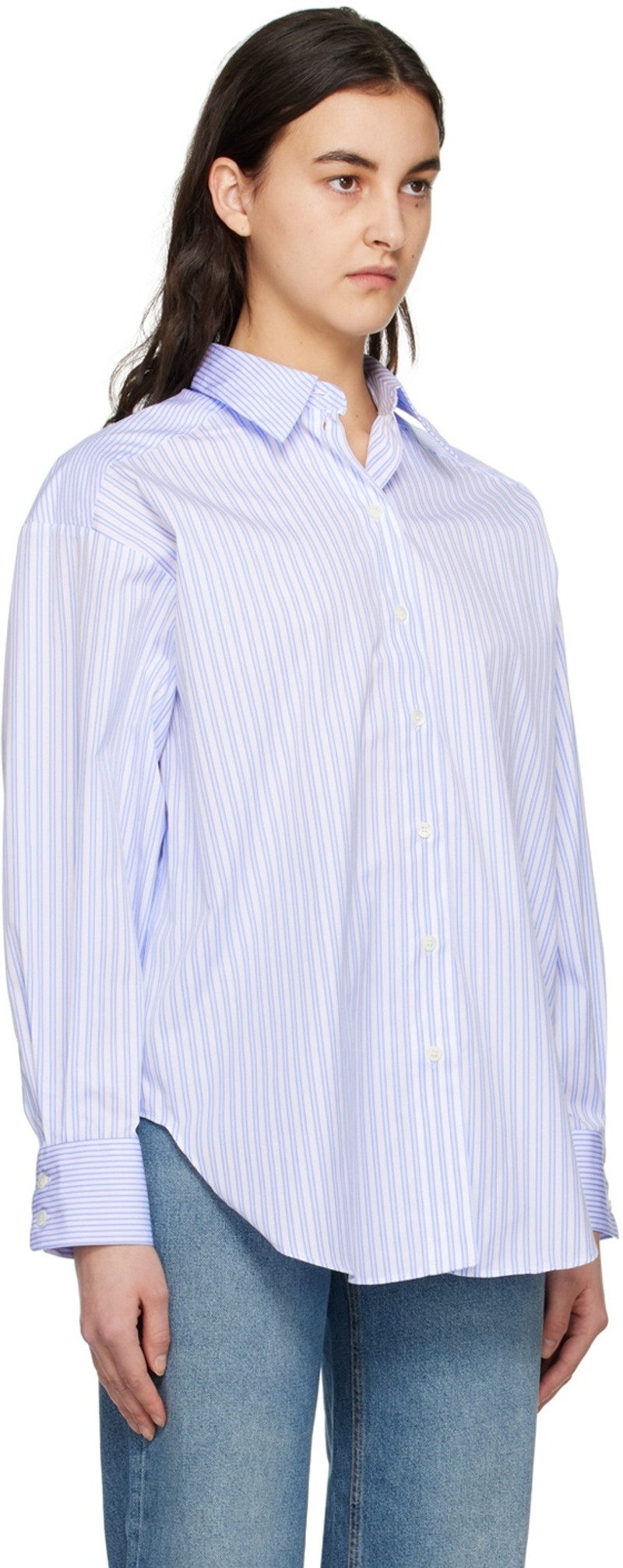 House of Dagmar Blue & White Gina Shirt outlook