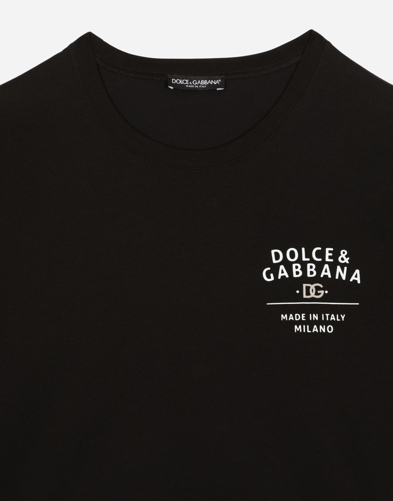 Short-sleeved cotton T-shirt with embroidered logo 3