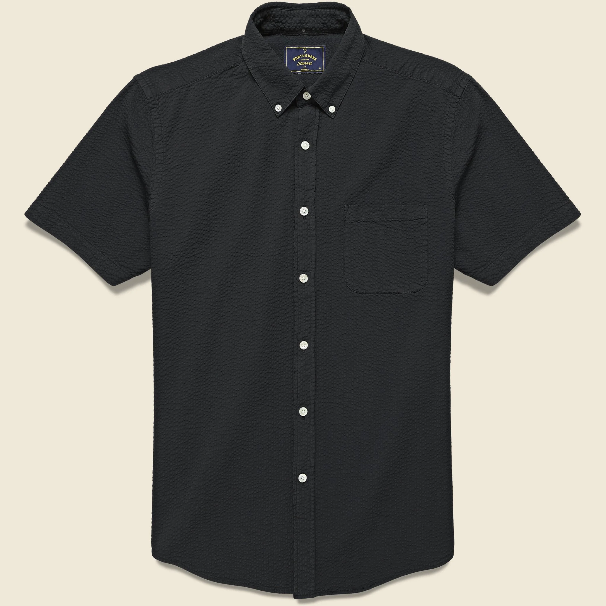 Atlantico Seersucker Shirt - Black - 1