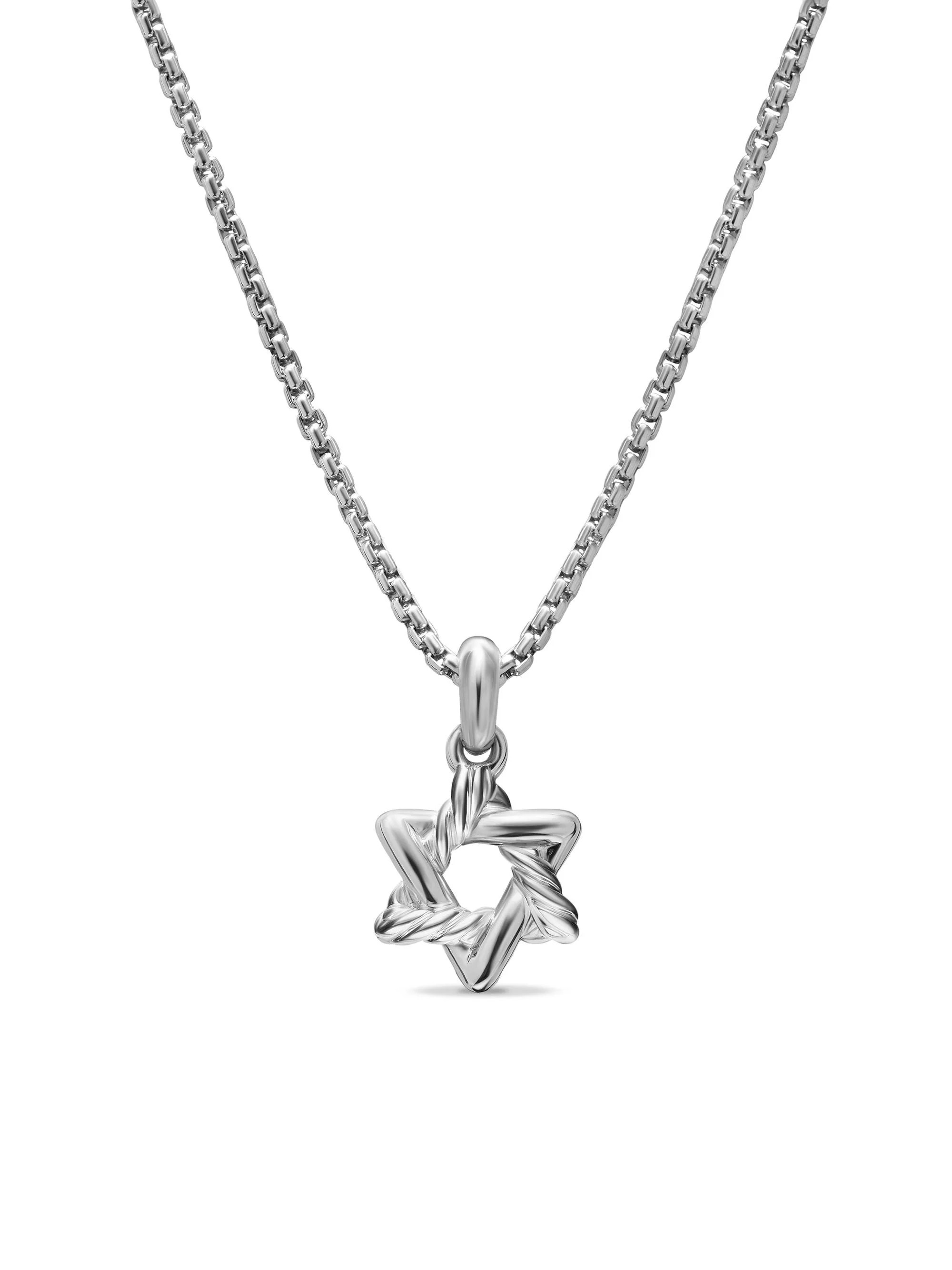Women's Star of David Pendant Necklace in Sterling Silver, 9.6MM - Silver - 1