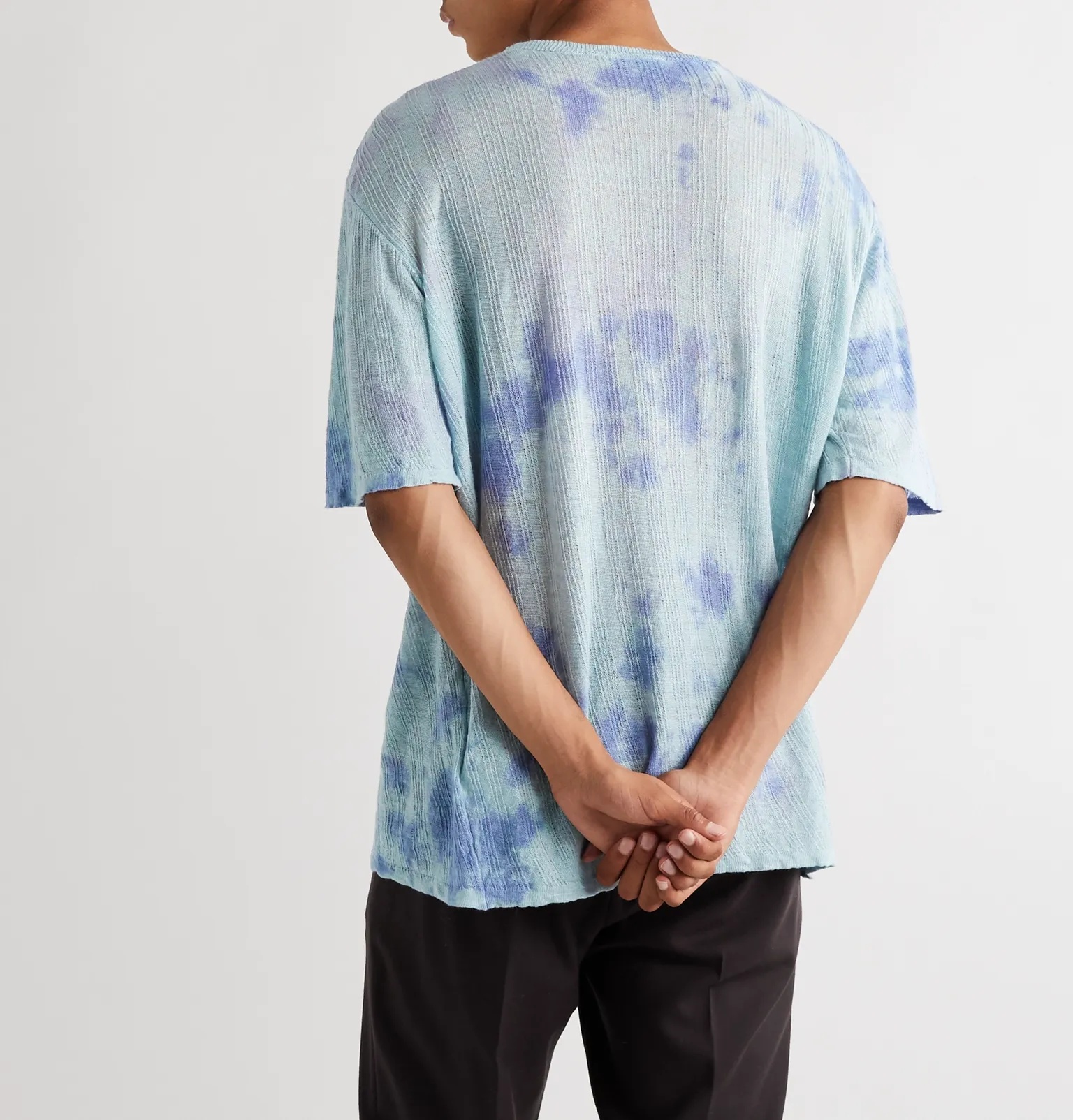 Tie-Dyed Knitted Linen T-Shirt - 4