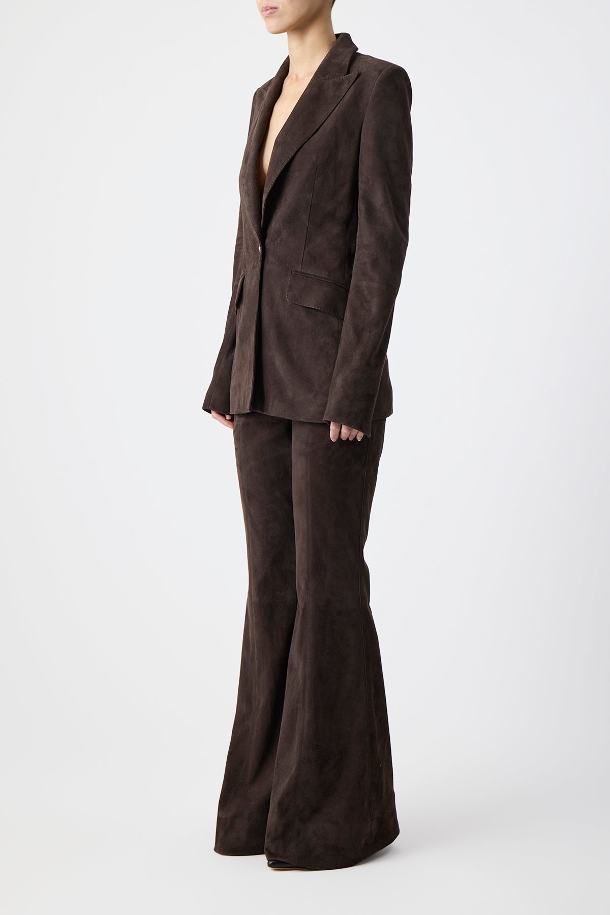 Rhein Pant in Chocolate Suede - 3