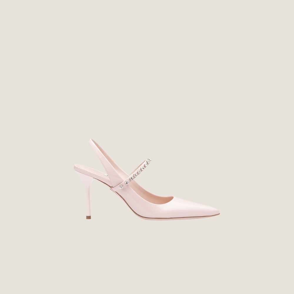 Patent leather slingback pumps - 1