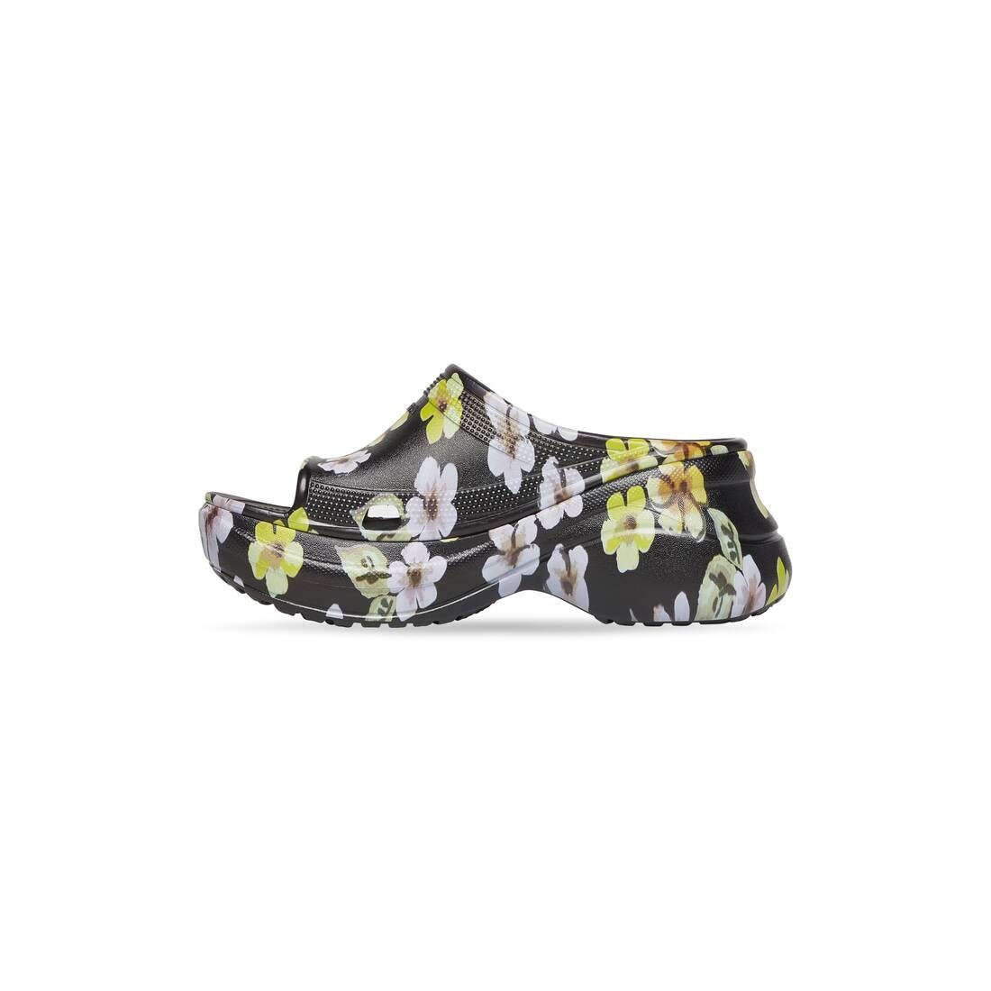Women's Pool Crocs™ Slide Sandal Flower in Grey - 4