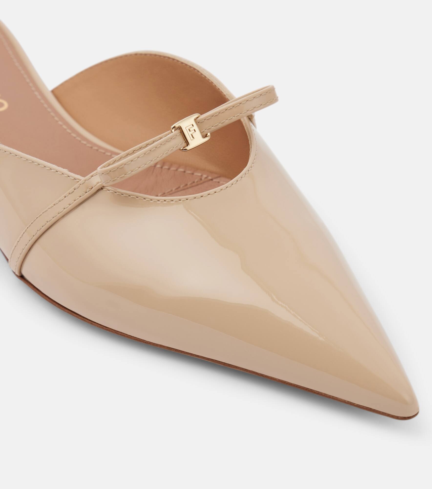 Bow-detail patent leather mules - 5