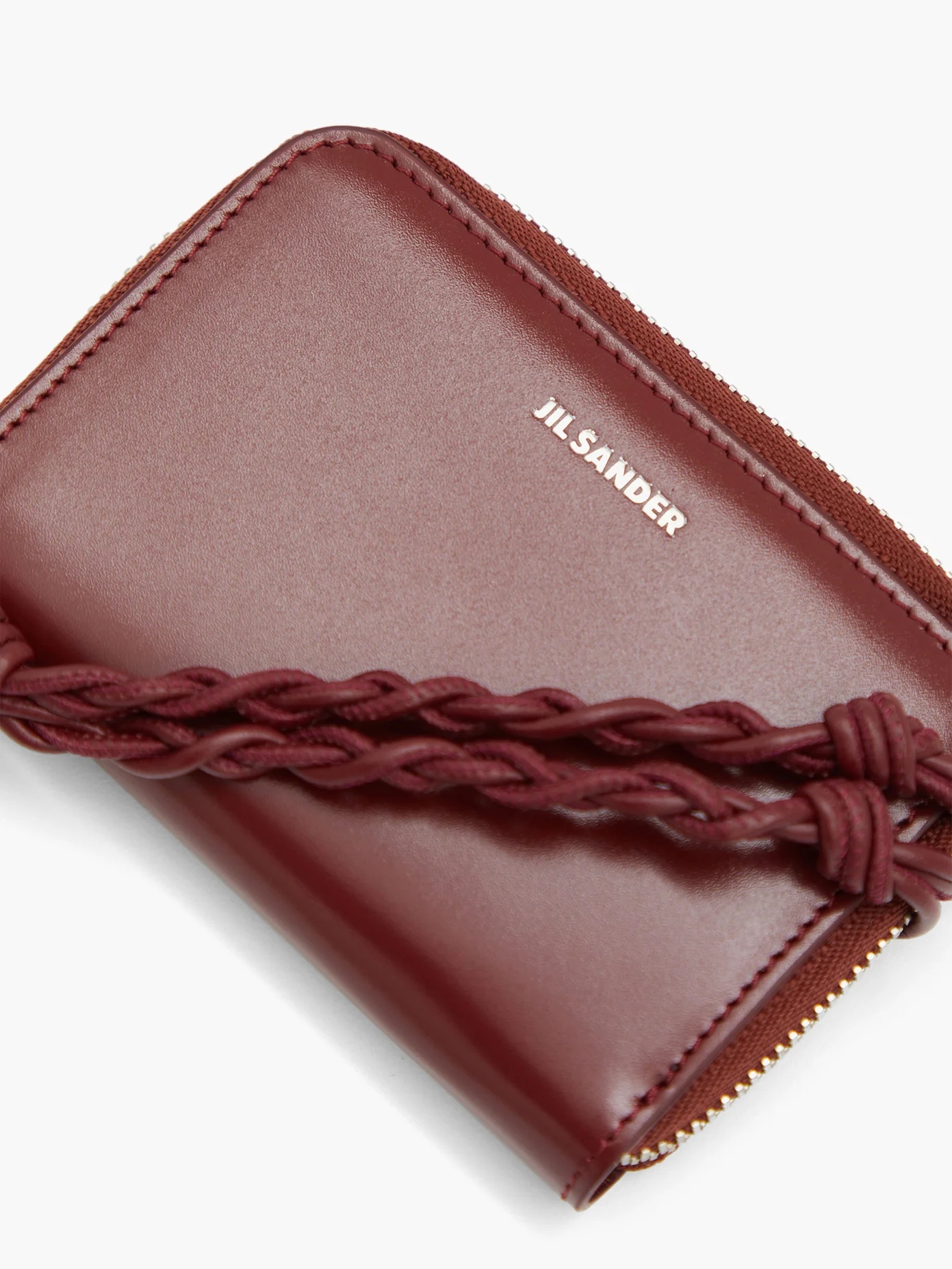 Braided-strap leather wallet - 4