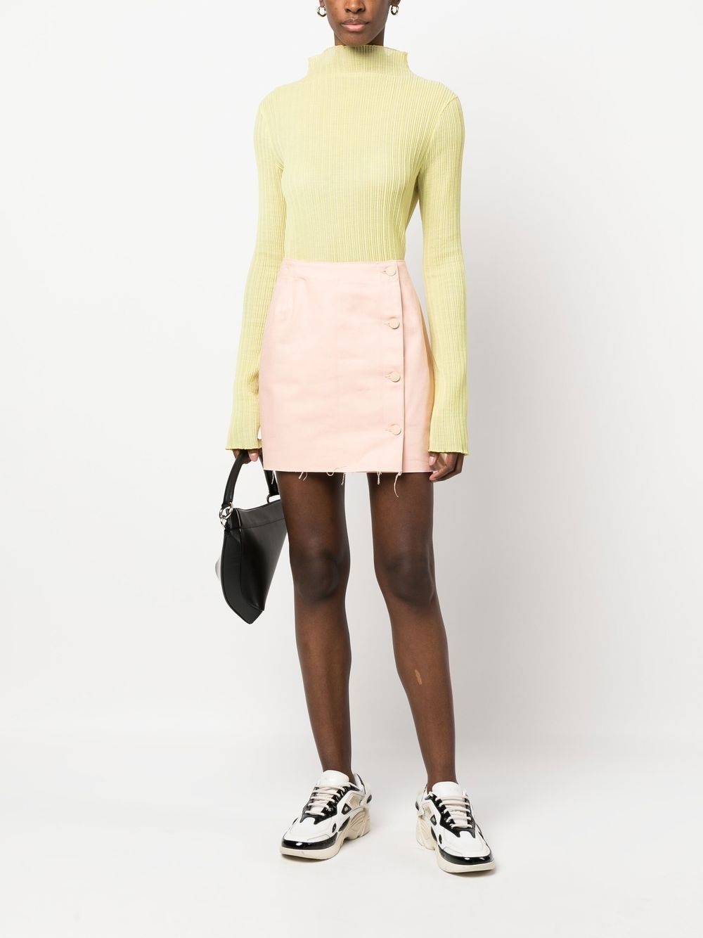 frayed cotton miniskirt - 2