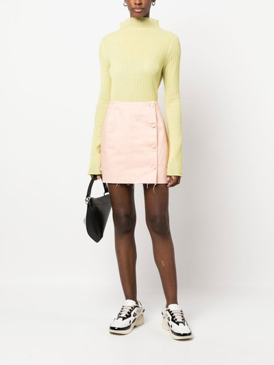 Raf Simons frayed cotton miniskirt outlook
