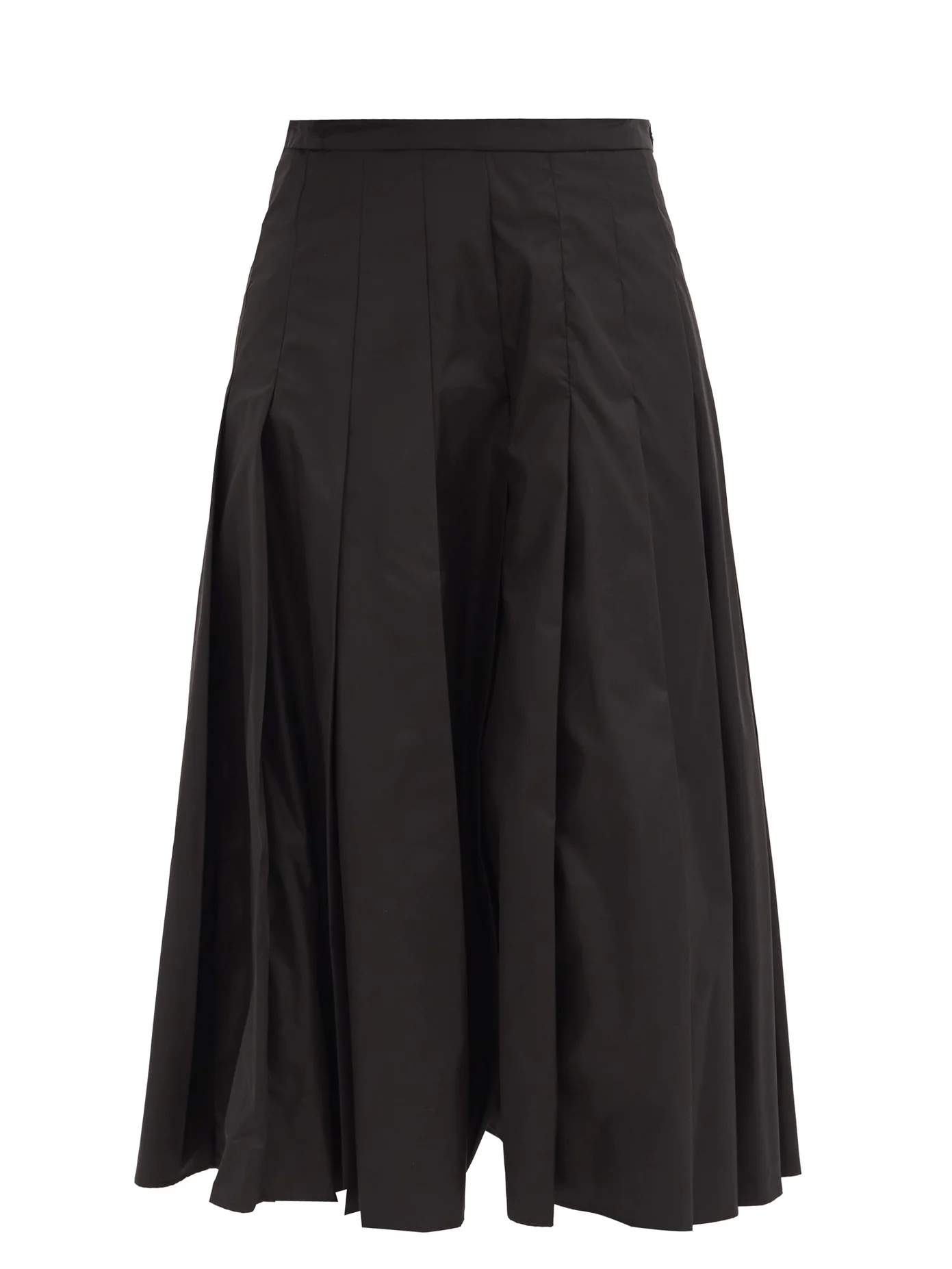 Pleated poplin midi skirt - 1