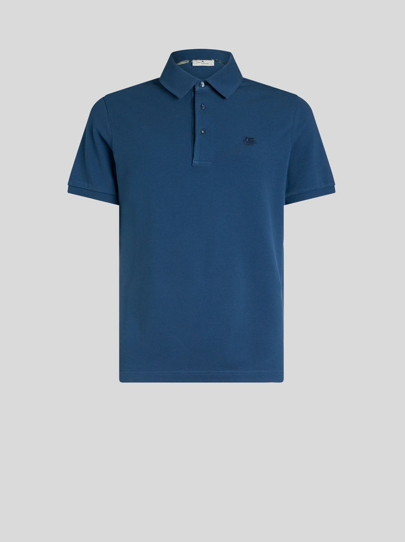POLO SHIRT WITH LOGO AND PAISLEY UNDERCOLLAR 1