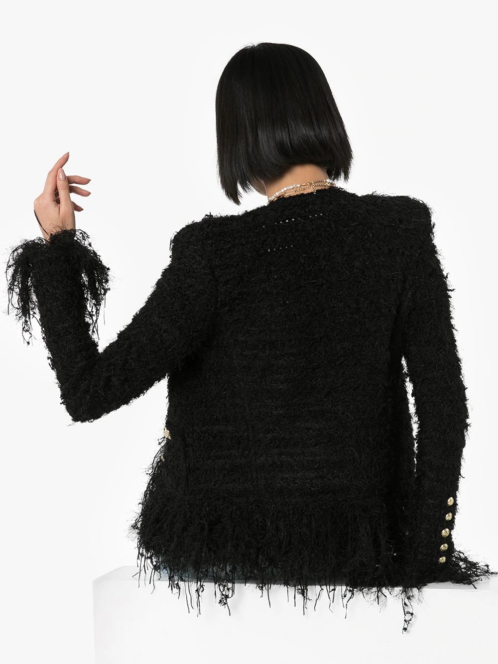 fringed tweed jacket - 4