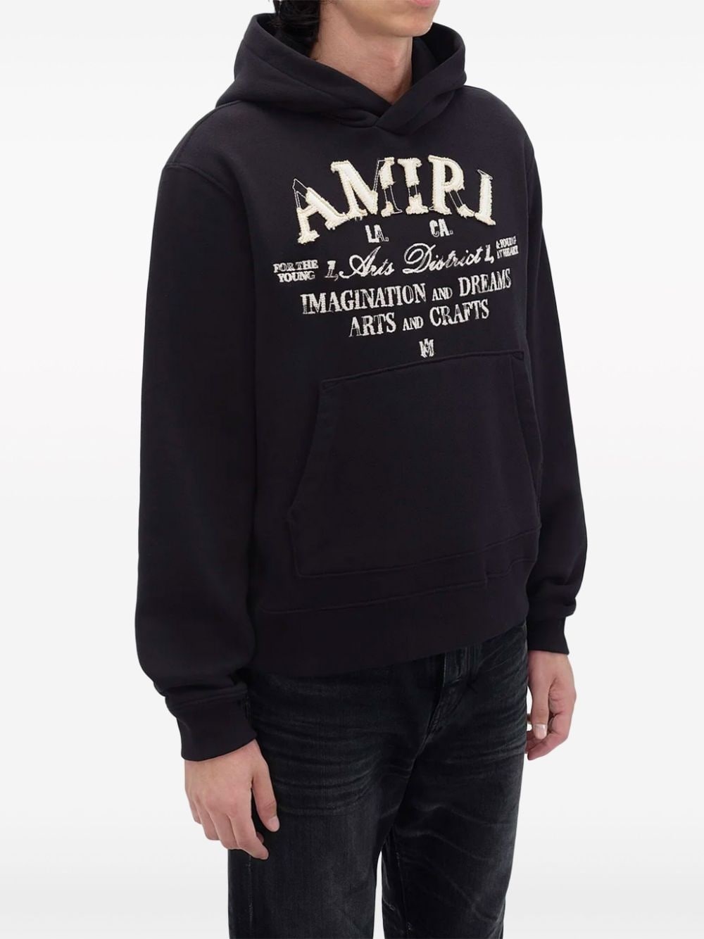 logo-print cotton hoodie - 3