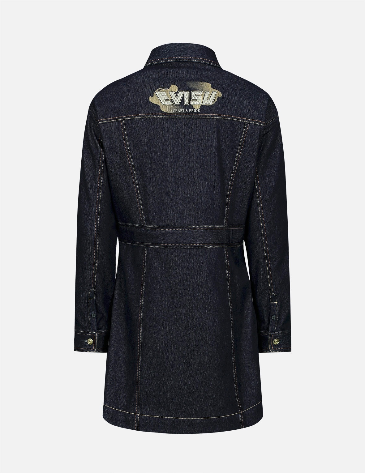 LOGO EMBROIDERY DENIM SHIRT DRESS - 2