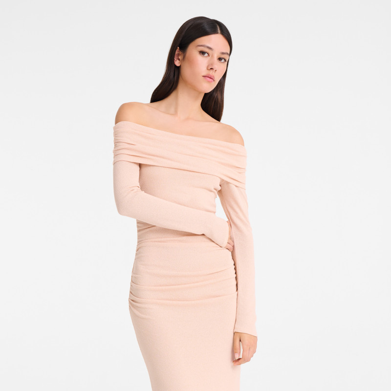 Long dress Cream - Crepe jersey 4