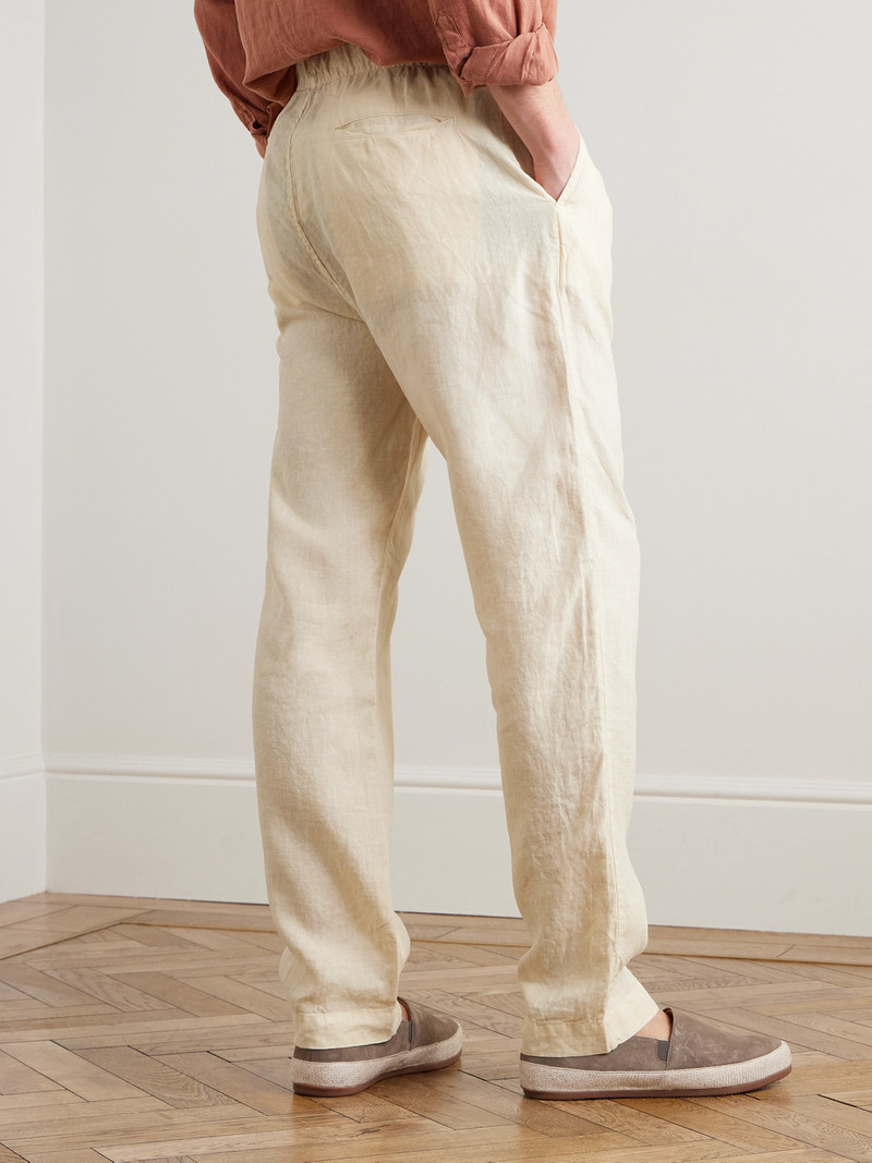Joggy Straight-Leg Linen Drawstring Trousers 4
