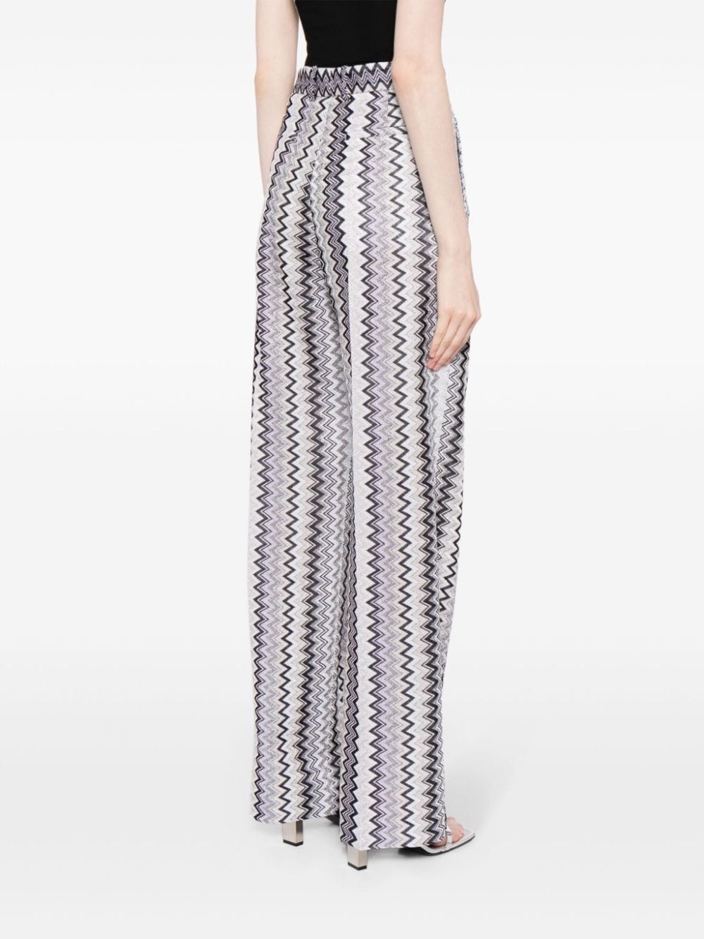 zigzag high-waisted trousers - 4