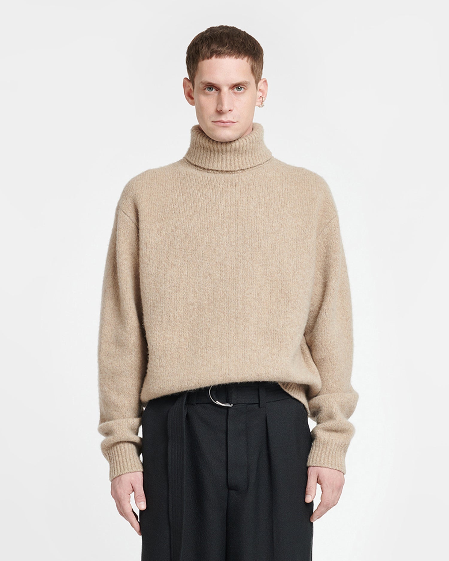 Brushed Merino Turtleneck Sweater - 1