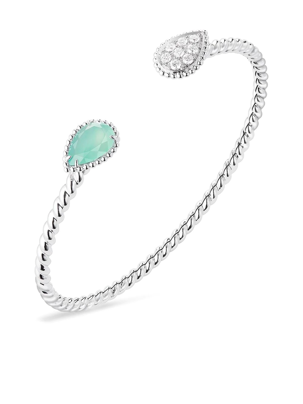 18kt white gold Serpente Bohème diamond aquaprase bracelet - 1