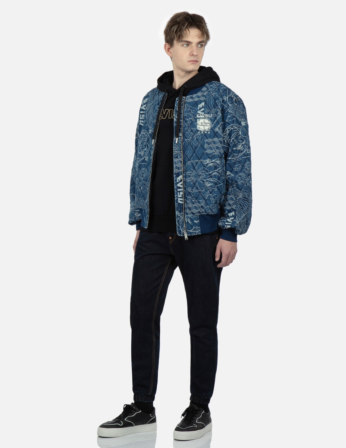 ALLOVER JAPANESE-PATTERN JACQUARD QUILTED BOMBER JACKET - 3
