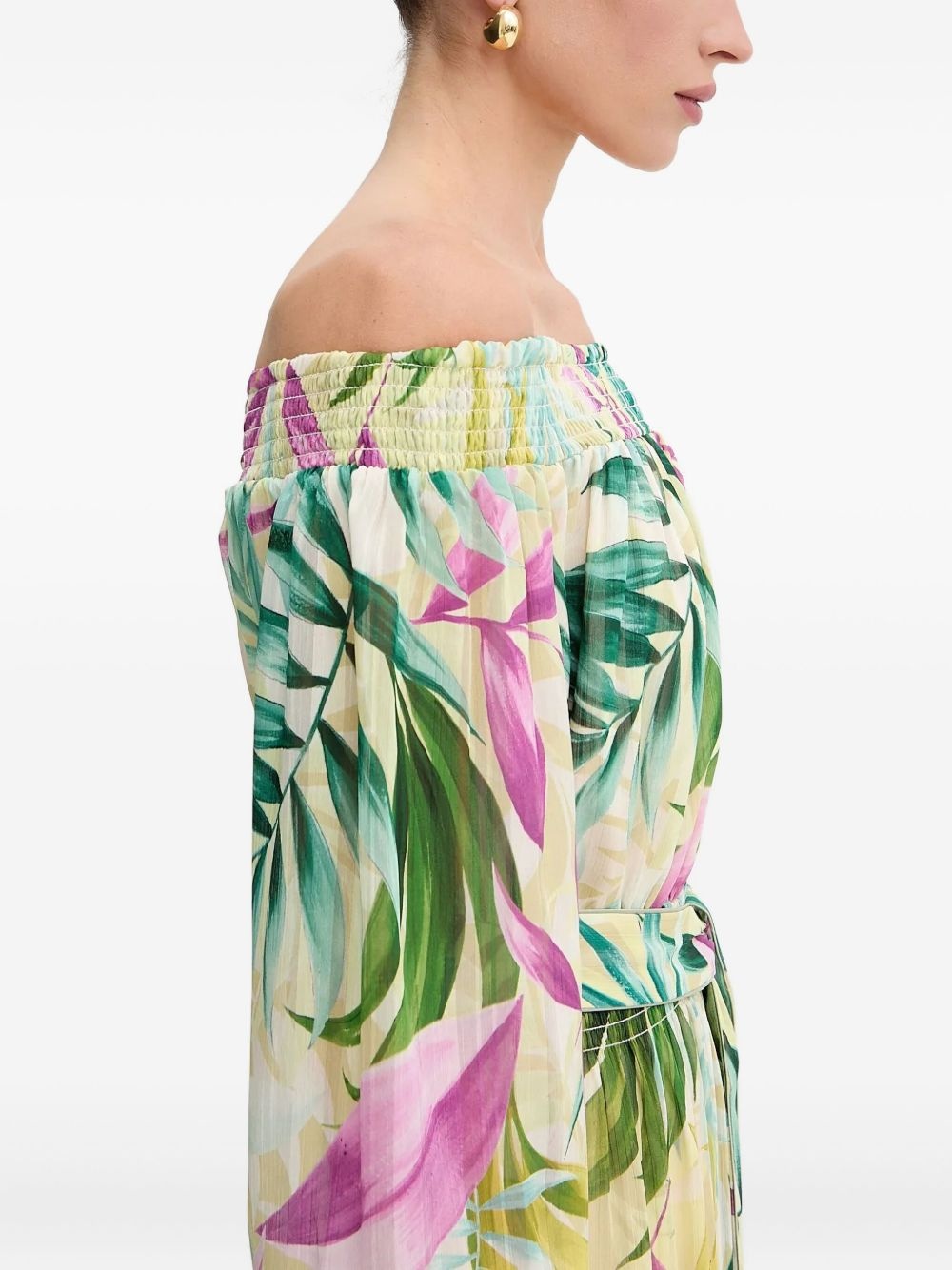 off-shoulder tiered maxi dress - 4