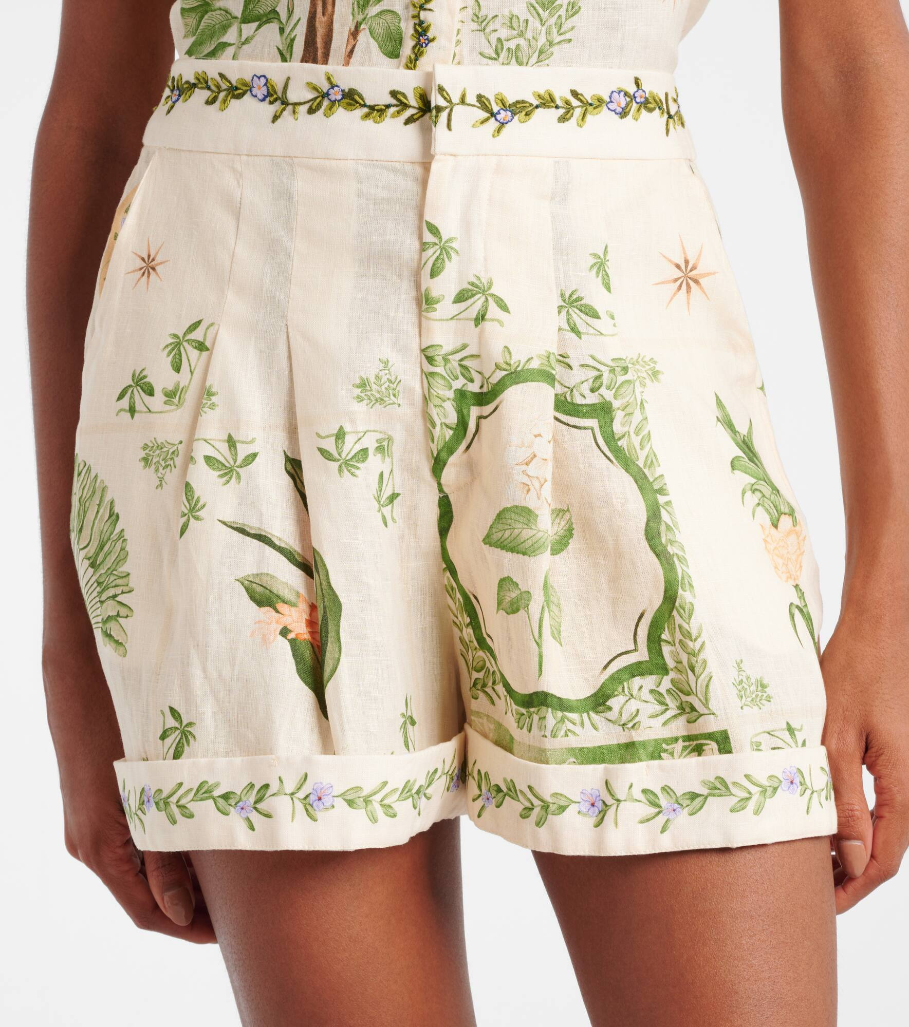 Rommy floral linen Bermuda shorts - 4